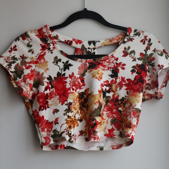 Fall Floral Crop Top - Picture 1 of 3